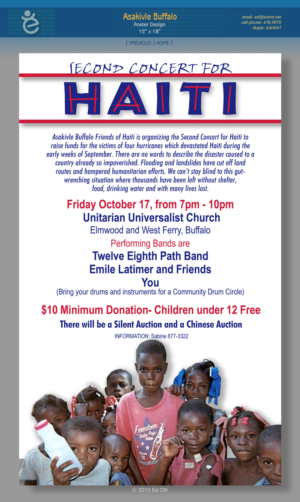 Second Concert for Haiti Poster